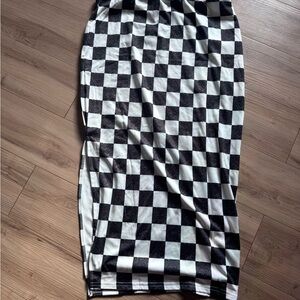 Checkered Black and White Women's Skirt